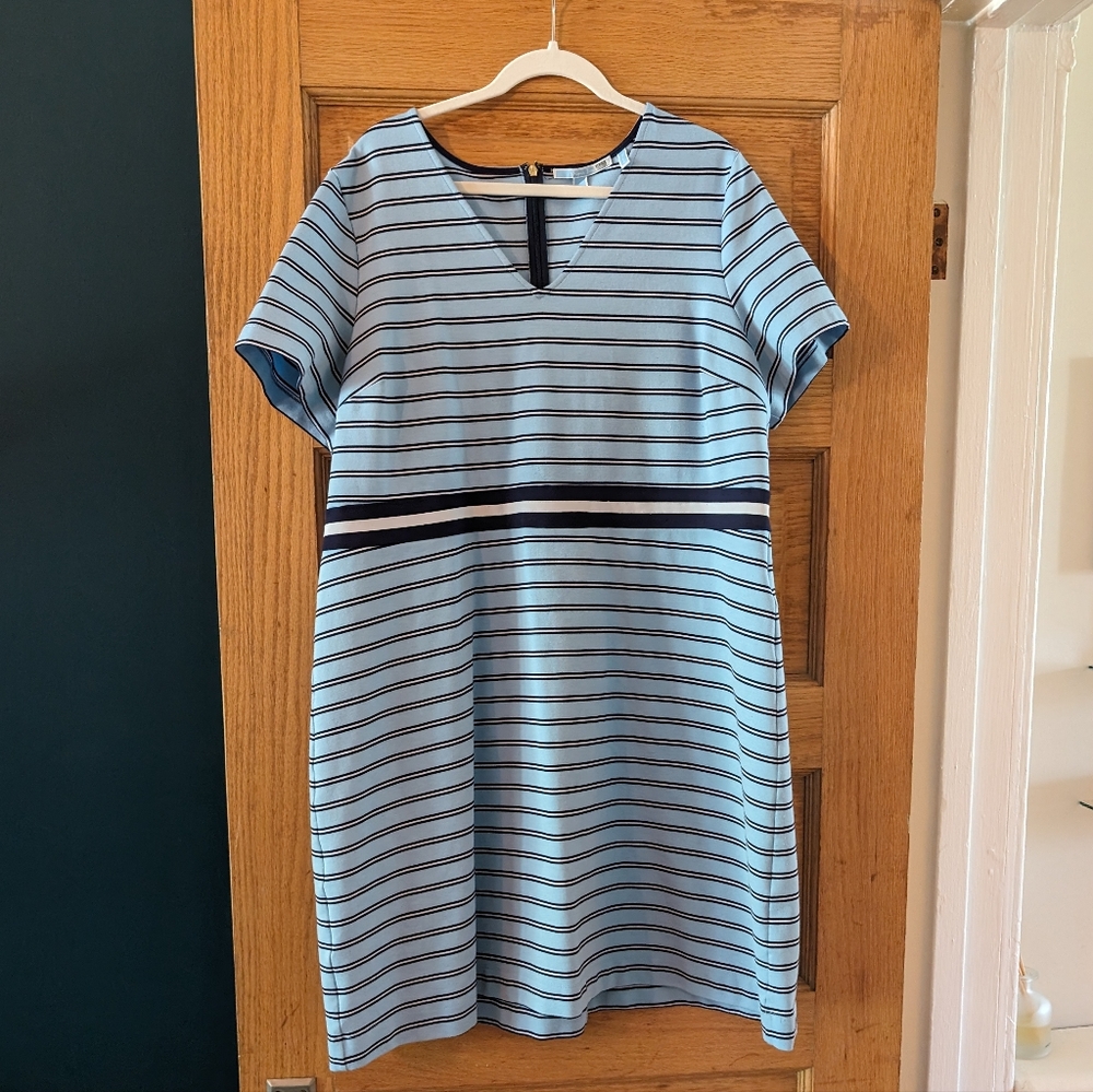 Draper James 2X preppy Blue and White striped dress